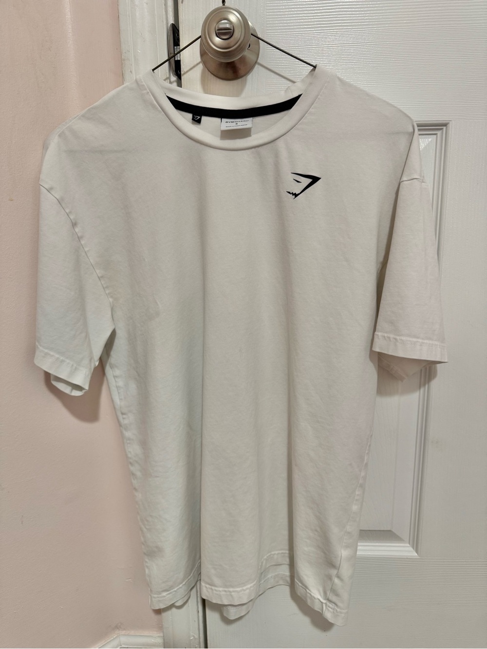Gymshark Men’s Size S White Cotton Stretch Logo T-Shirt